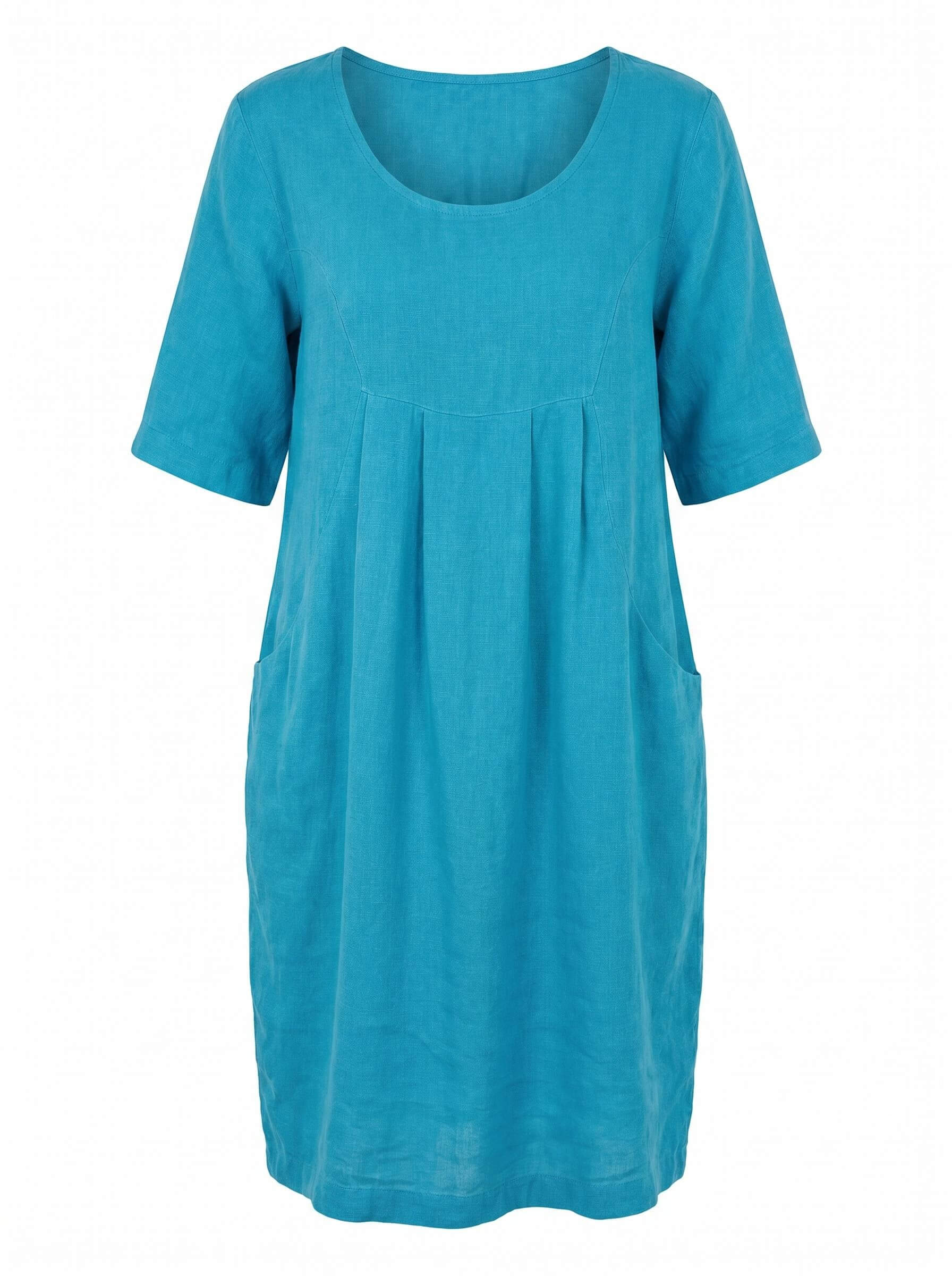 Damen-Minikleid mit Rundhalsausschnitt und Taschen