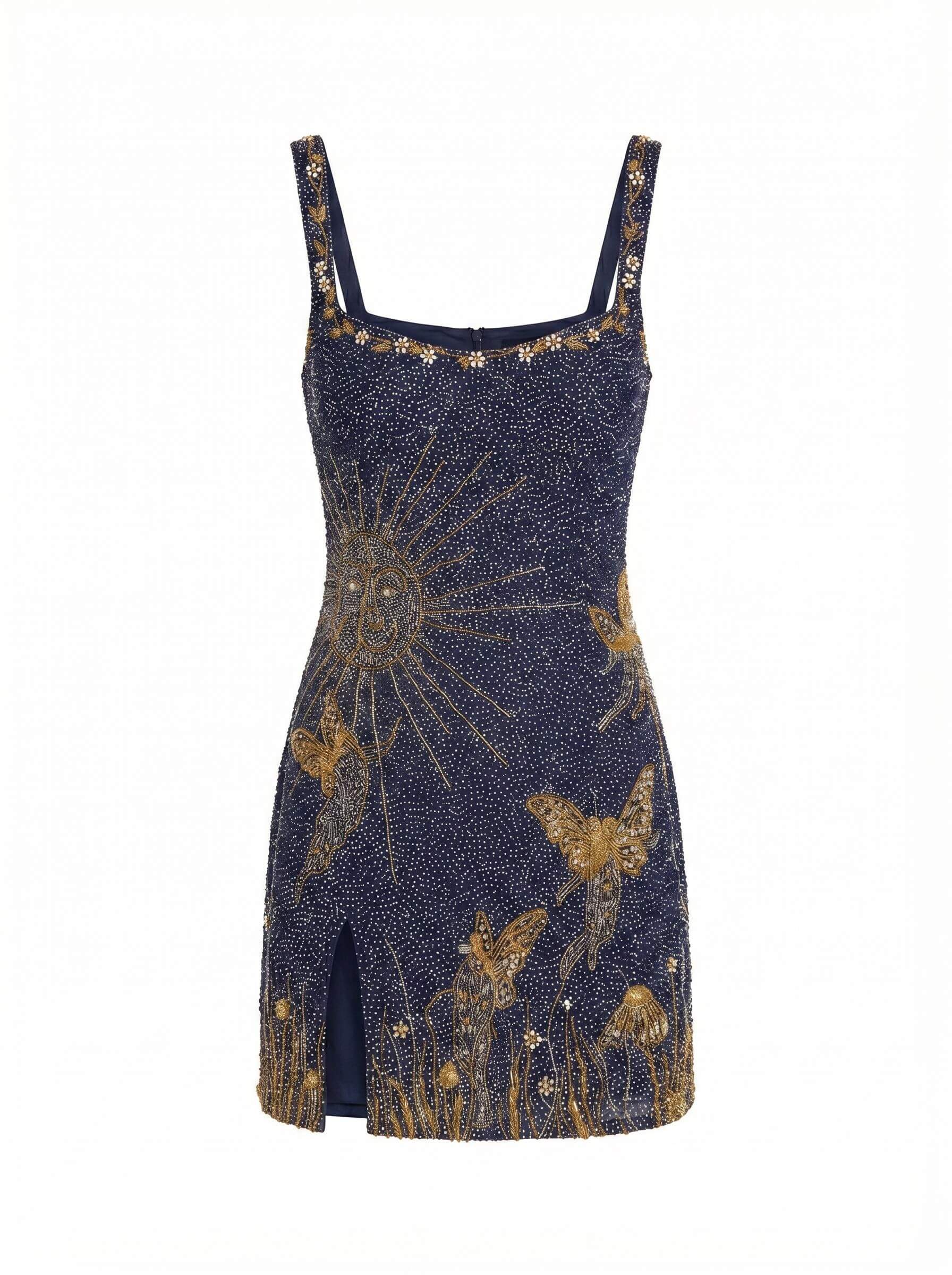 Glänzendes Damen Mini-Kleid – Ärmelloses Party-Kleid