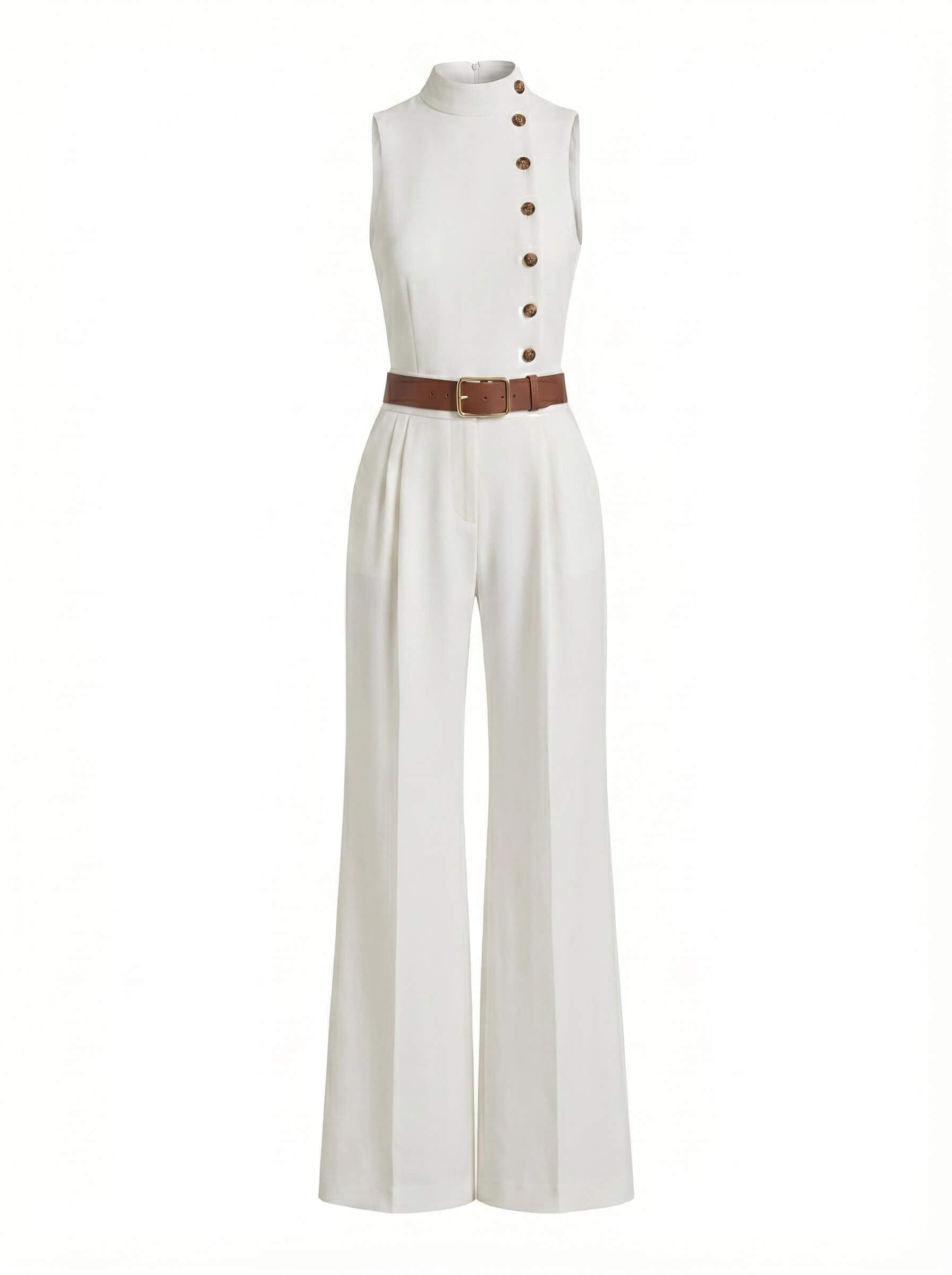 Damen Ärmelloser Weit Geschnittener Jumpsuit – Moderne Eleganz & Klare Linien