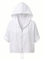 Damen-Kapuzenjacke mit Reißverschluss und Taschen