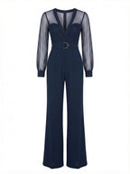 Damen Jumpsuit mit weitem Bein – Marineblau, Elegante Ausstrahlung & Mühelose Selbstsicherheit