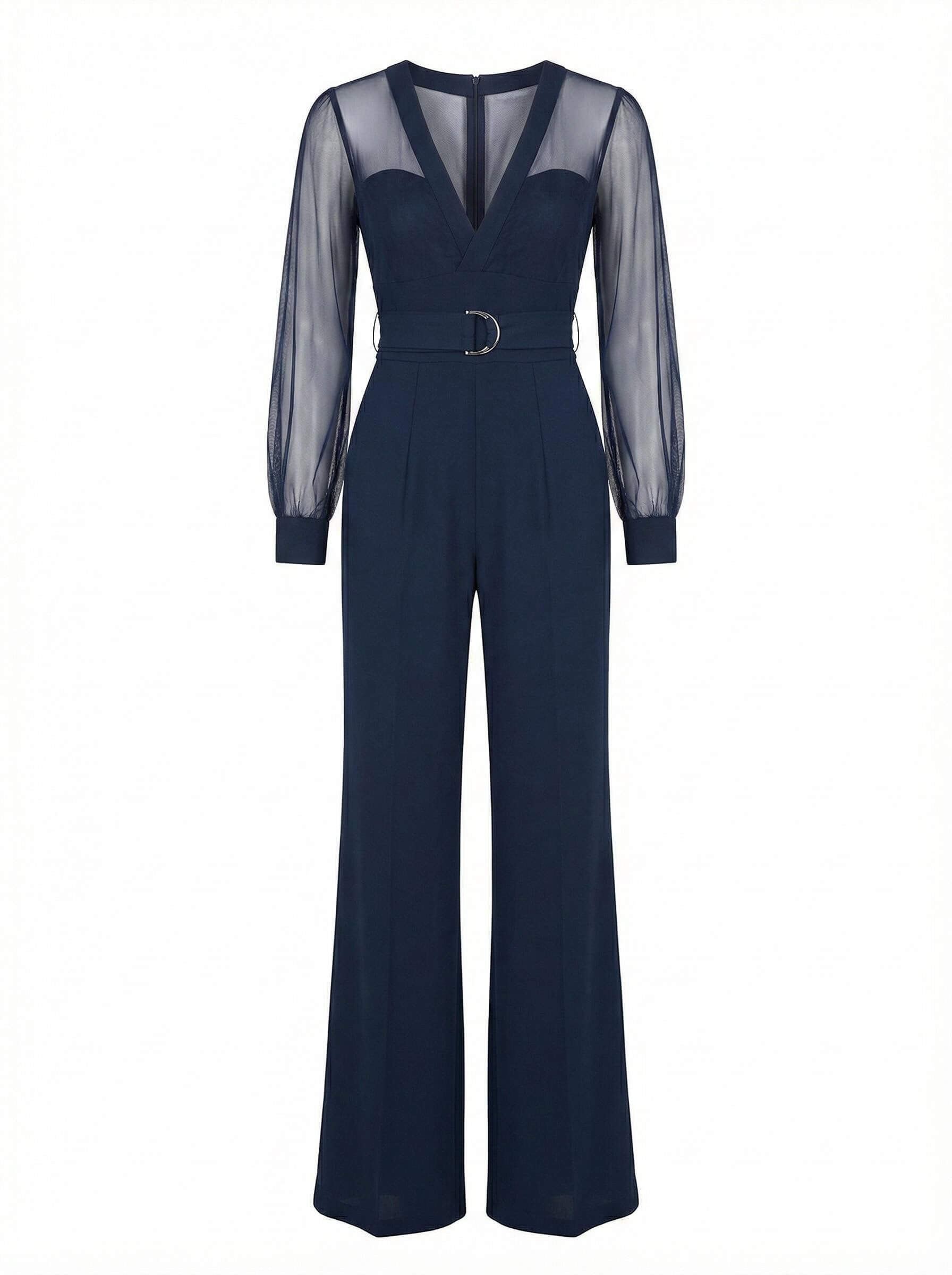 Damen Jumpsuit mit weitem Bein – Marineblau, Elegante Ausstrahlung & Mühelose Selbstsicherheit