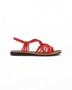 Damen Flache Sandalen – Geflochtene Riemen mit Schnürung