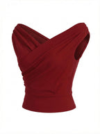 Damen Top mit überkreuzter Front – Ärmelloses Design