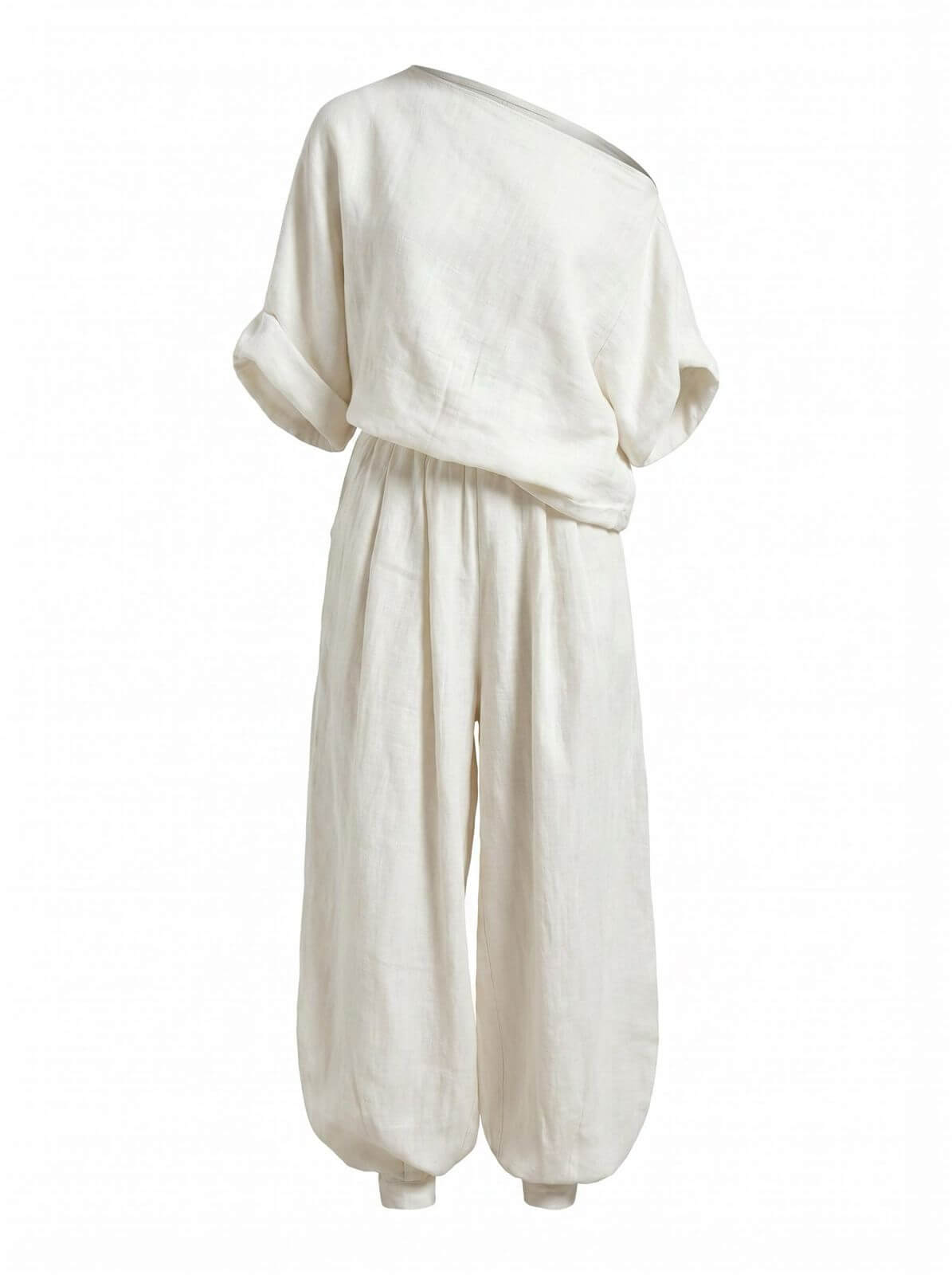 Damen-Set mit One-Shoulder-Top und schmal zulaufender Hose