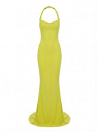 Damen-Maxikleid mit Carmen-Ausschnitt und figurbetonter Silhouette