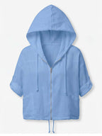 Damen-Kapuzenjacke mit Reißverschluss und Taschen