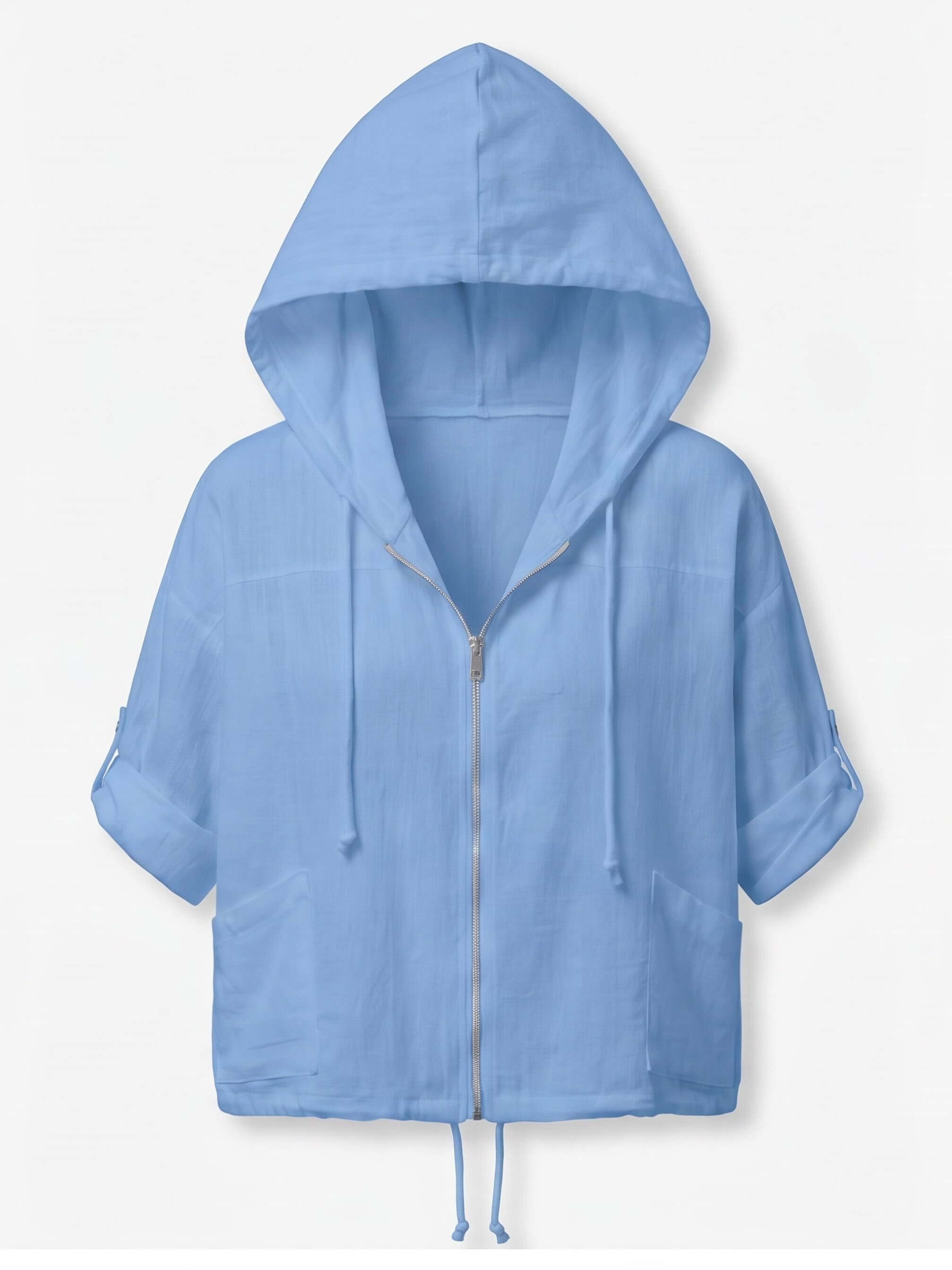 Damen-Kapuzenjacke mit Reißverschluss und Taschen