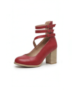 Damen Pumps mit Blockabsatz und Dreifachriemen