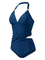 Damen-Tankini-Set mit Neckholder-Ausschnitt und High-Waist-Slip
