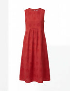 Besticktes Damen-Midikleid ohne Ärmel – Leicht & Zeitlos