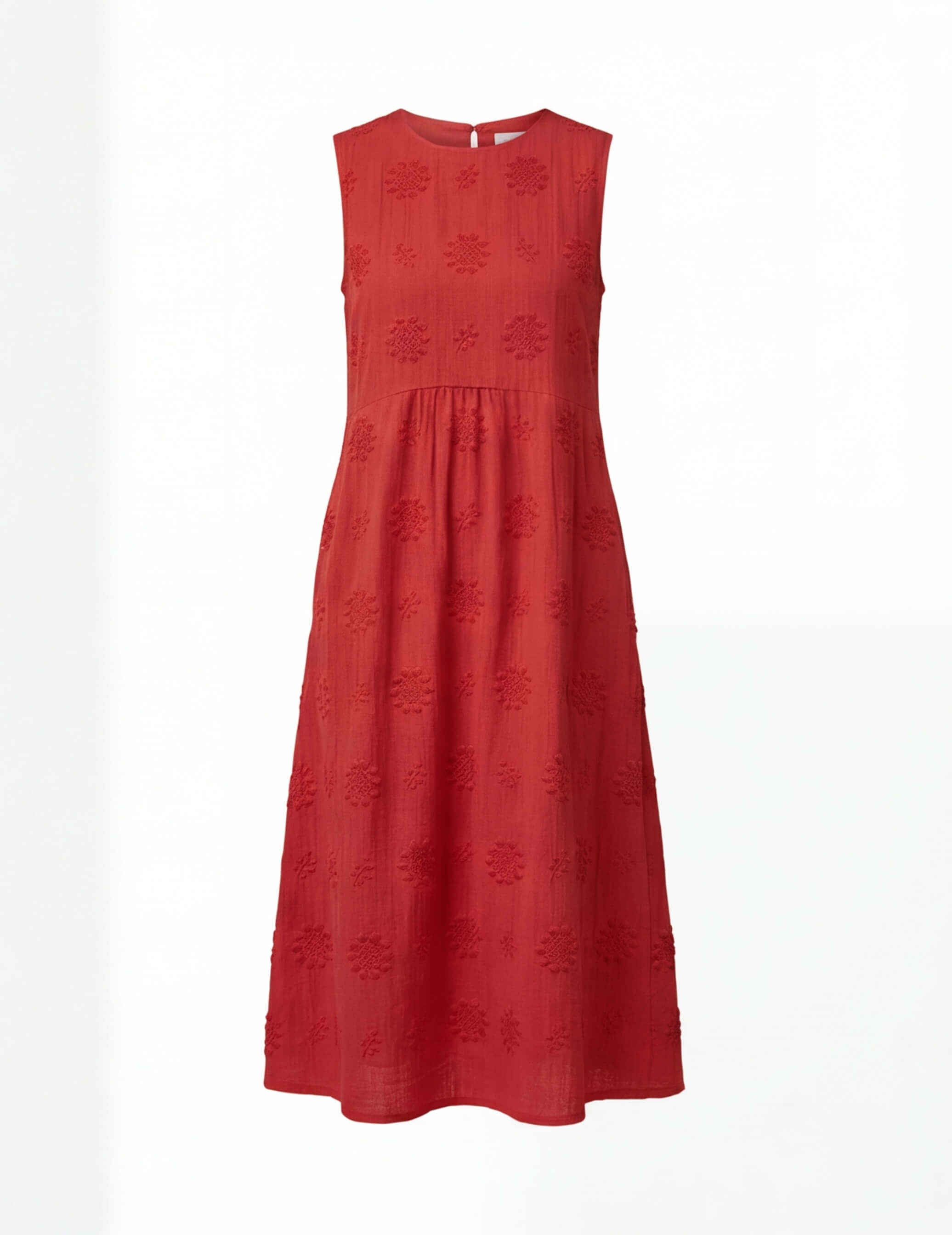 Besticktes Damen-Midikleid ohne Ärmel – Leicht & Zeitlos