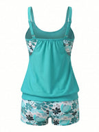 Damen-Tankini-Set mit Blumenmuster und Boyshort