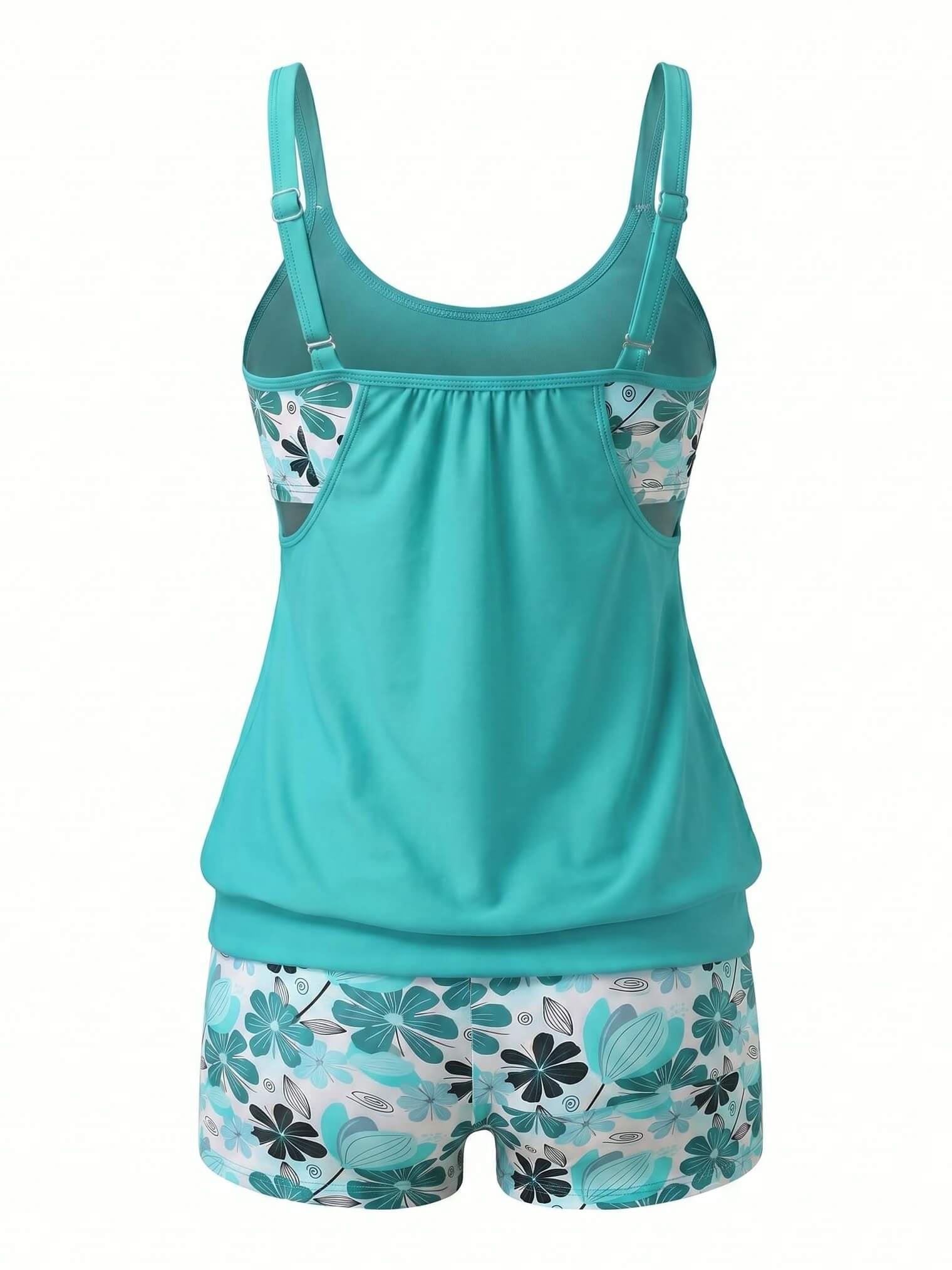 Damen-Tankini-Set mit Blumenmuster und Boyshort