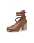 Damen Pumps mit Blockabsatz und Dreifachriemen