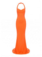 Damen-Maxikleid mit Carmen-Ausschnitt und figurbetonter Silhouette