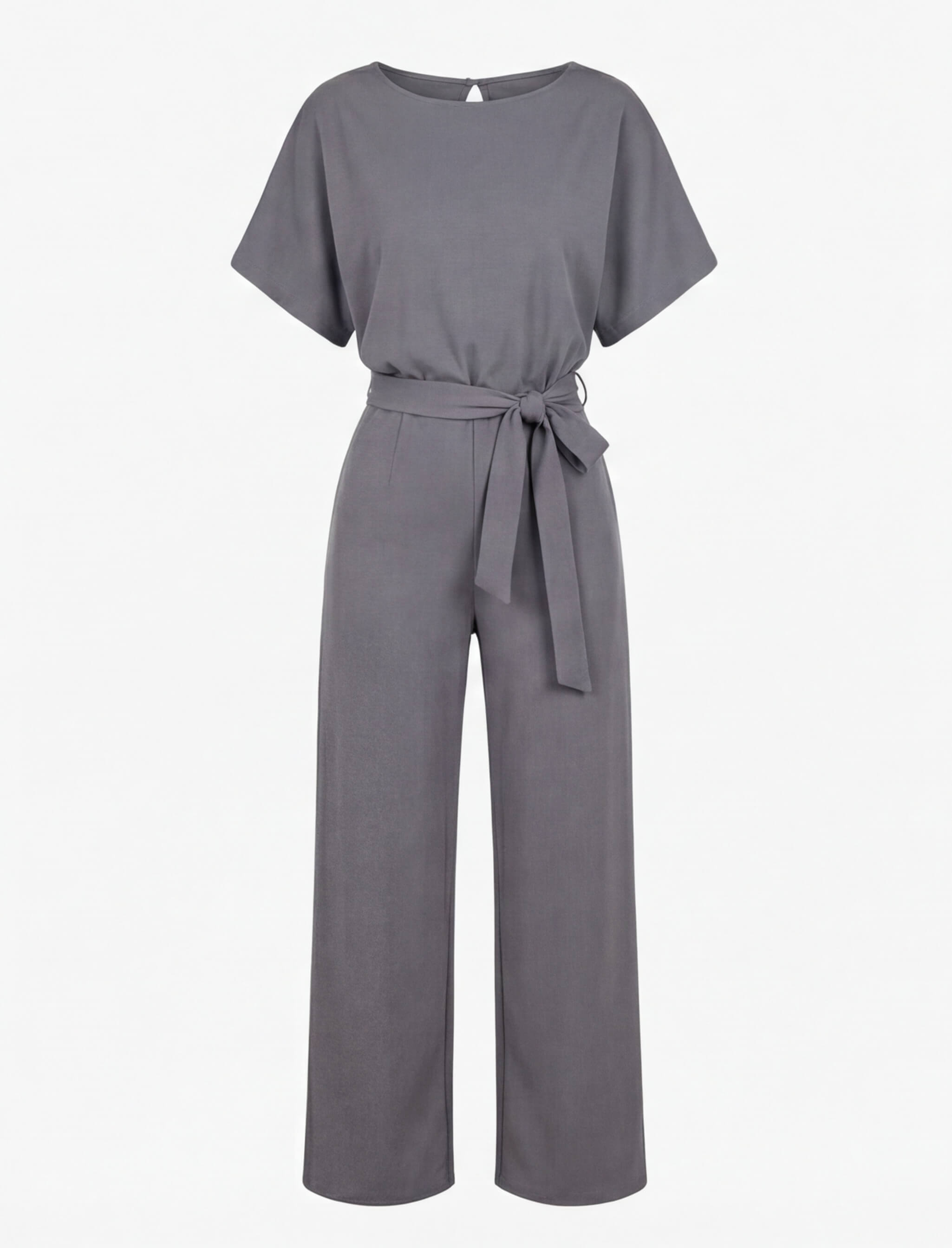 Damen-Jumpsuit mit Bindegürtel – Weites Bein & Elegante Silhouette