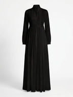 Damen-Maxi-Hemdkleid mit Knopfleiste und Falten