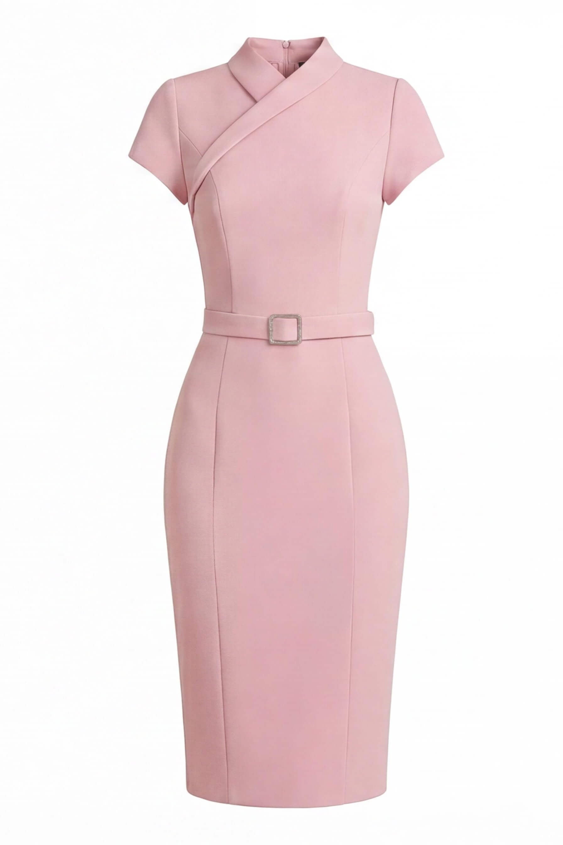 Midikleid mit Flügelärmeln und Wickelausschnitt