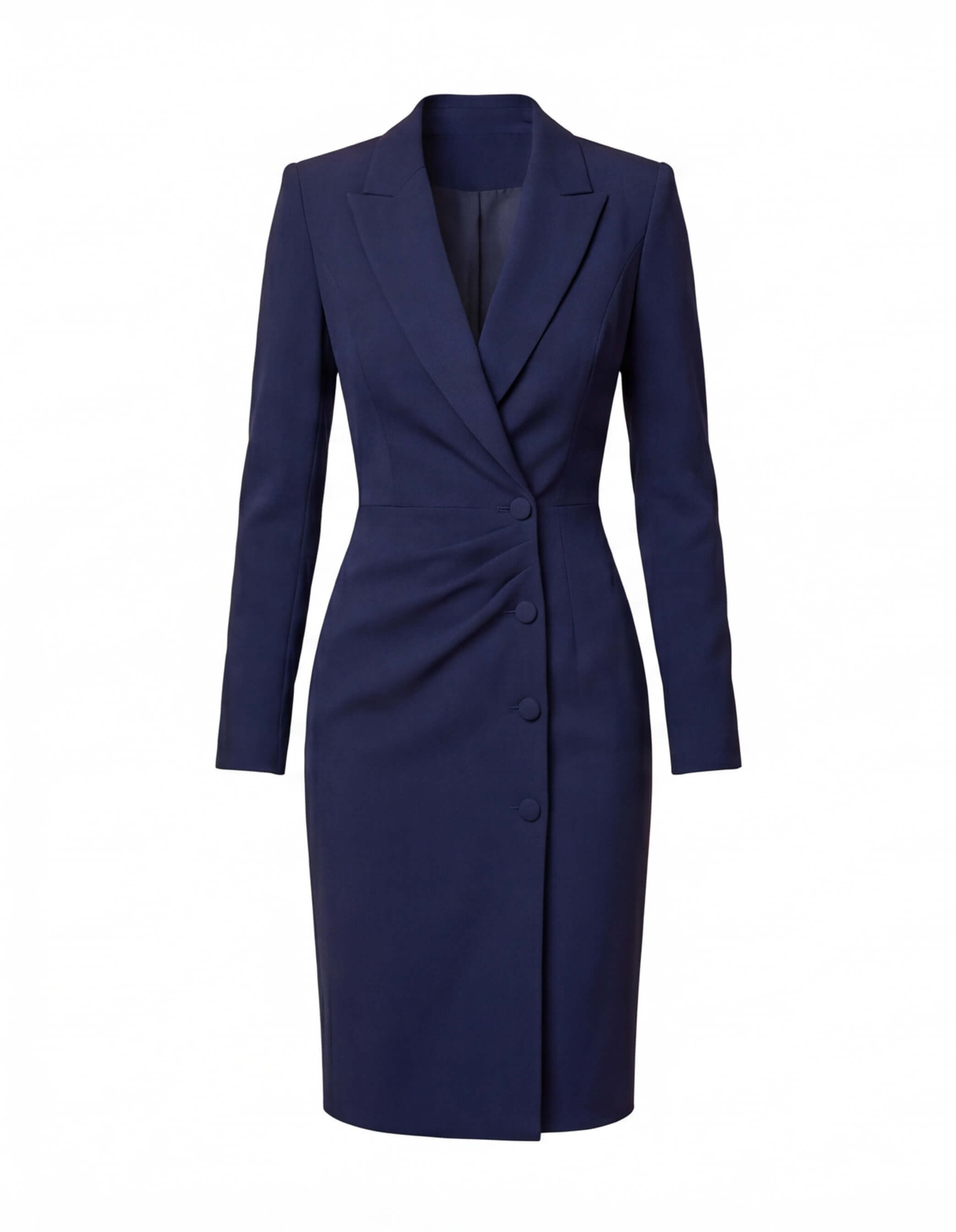 Elegantes Damenkleid mit Reverskragen – Knie-Länge