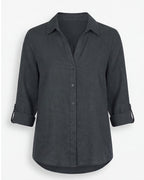 Damen Bluse mit Blumenmuster – Knopfleiste
