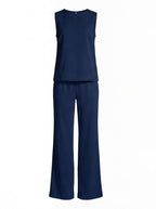 Damen Jumpsuit – Ärmelloser Eleganter Overall mit Weitem Bein