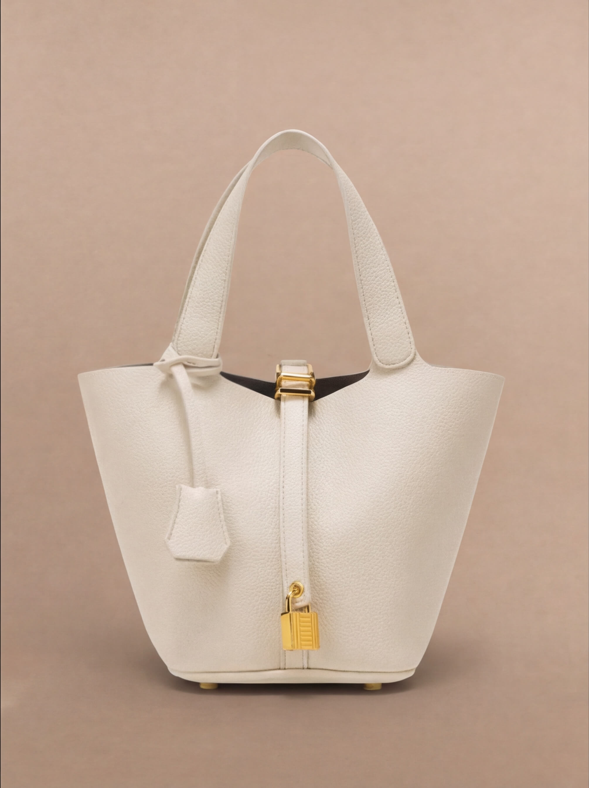 Damen Handtasche – Luxus Bucket Bag mit Goldschloss