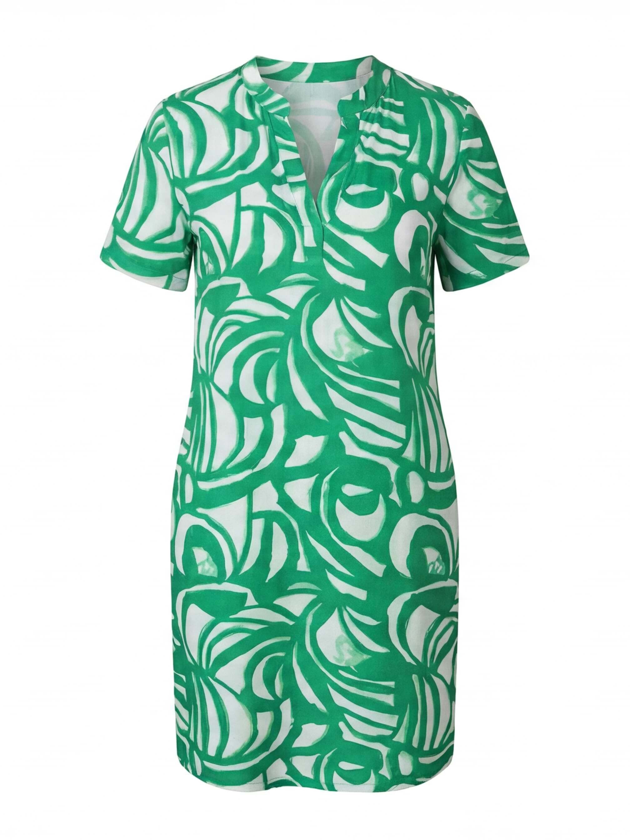 Damen-Hemdkleid mit abstraktem Print und Taschen