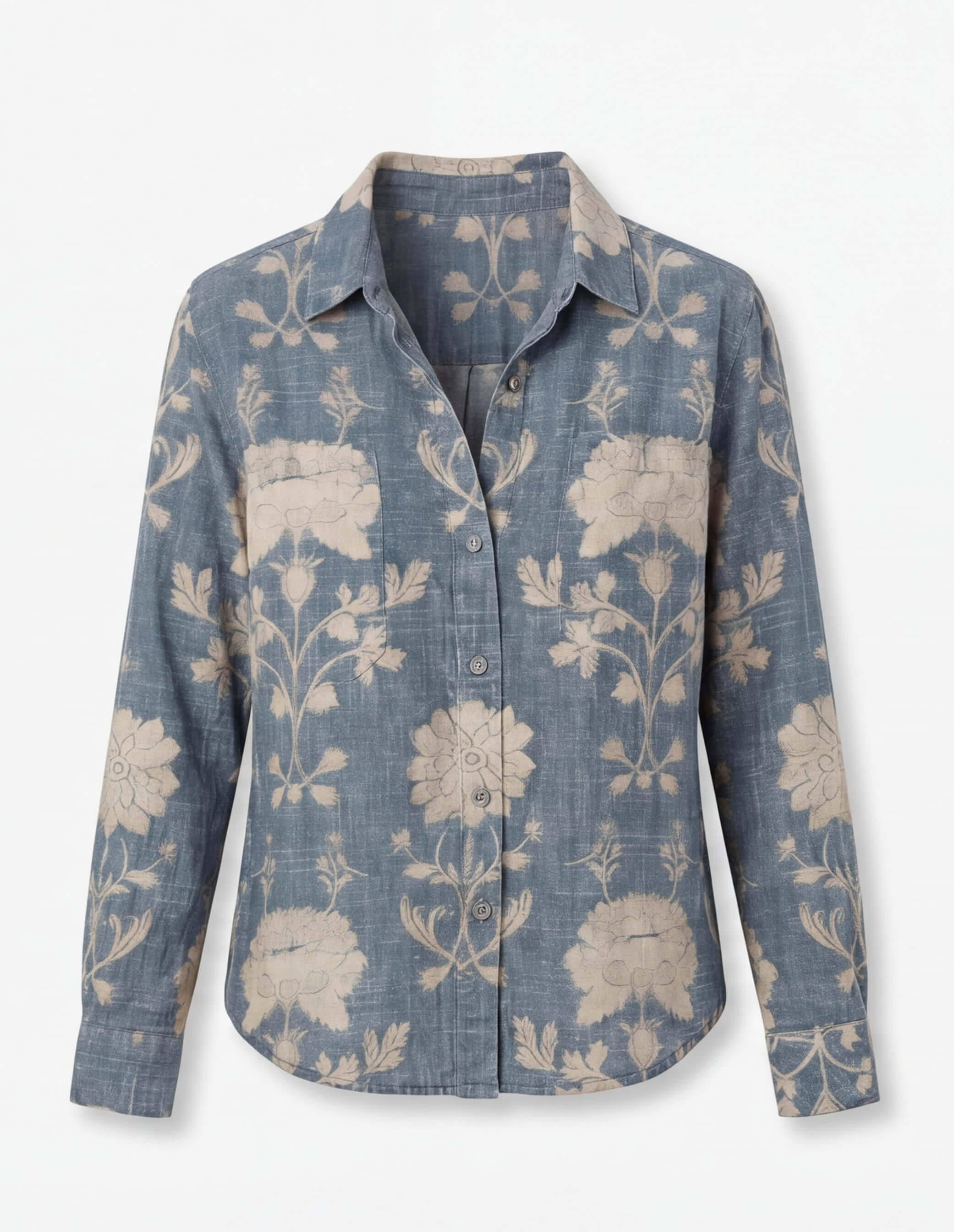 Damenbluse – Vintage Blumenbluse mit Print