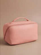 Kosmetiktasche Damen – Strukturierte Reise-Make-up-Bag aus Kunstleder