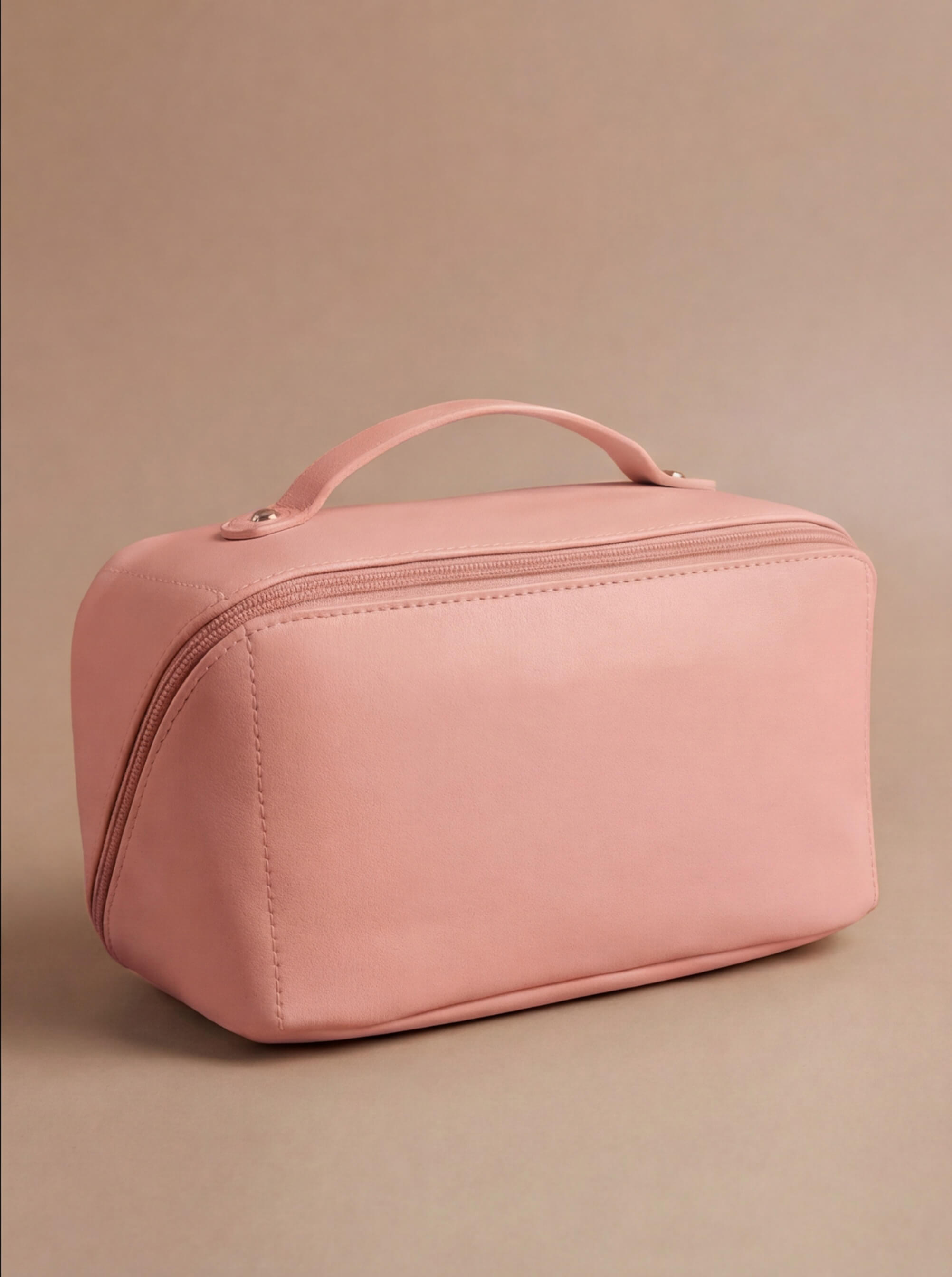 Kosmetiktasche Damen – Strukturierte Reise-Make-up-Bag aus Kunstleder