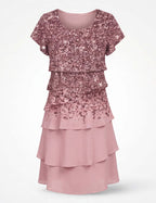 Damenkleid – Florales Kleid mit Rüschen und Lagen
