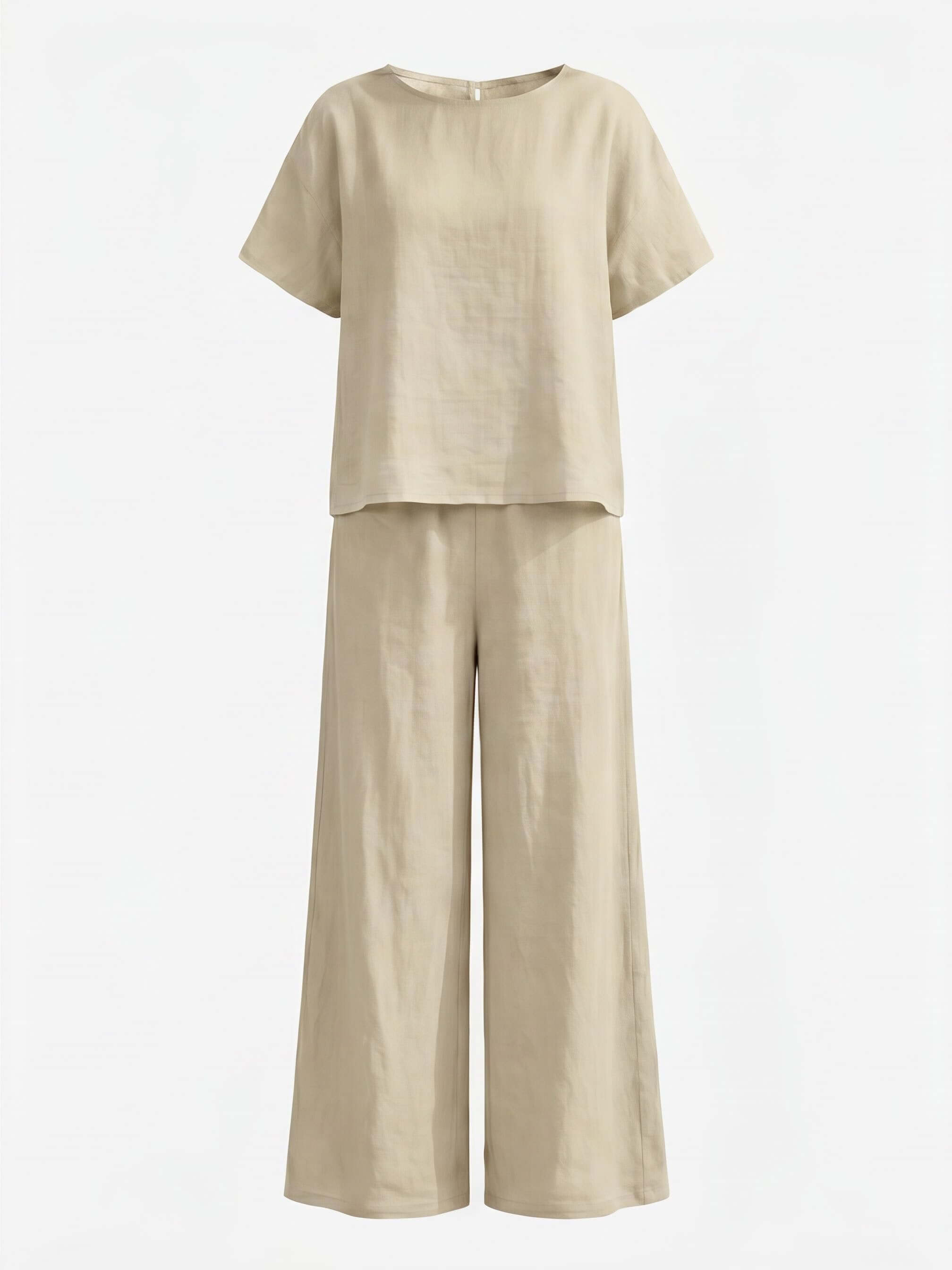 Damen-Set mit Kurzarmtop und weiter Hose