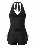 Damen-Tankini-Set mit Neckholder-Wickeloberteil und Boyshort