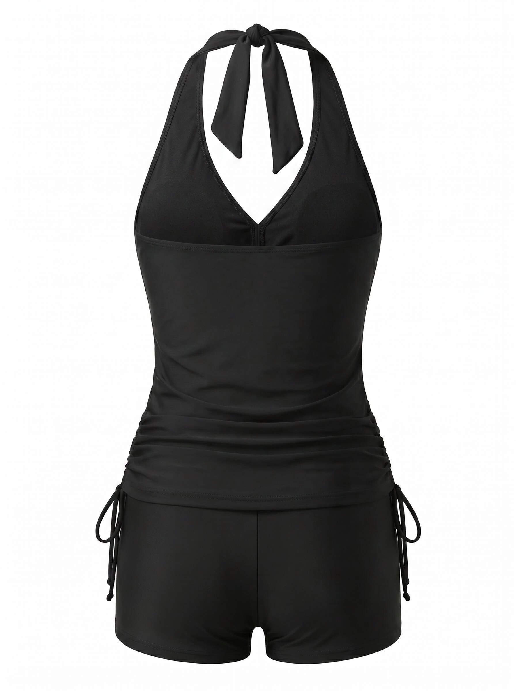 Damen-Tankini-Set mit Neckholder-Wickeloberteil und Boyshort