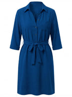 Damen Kleid – Lässiges Hemdblusenkleid für Tag und Abend
