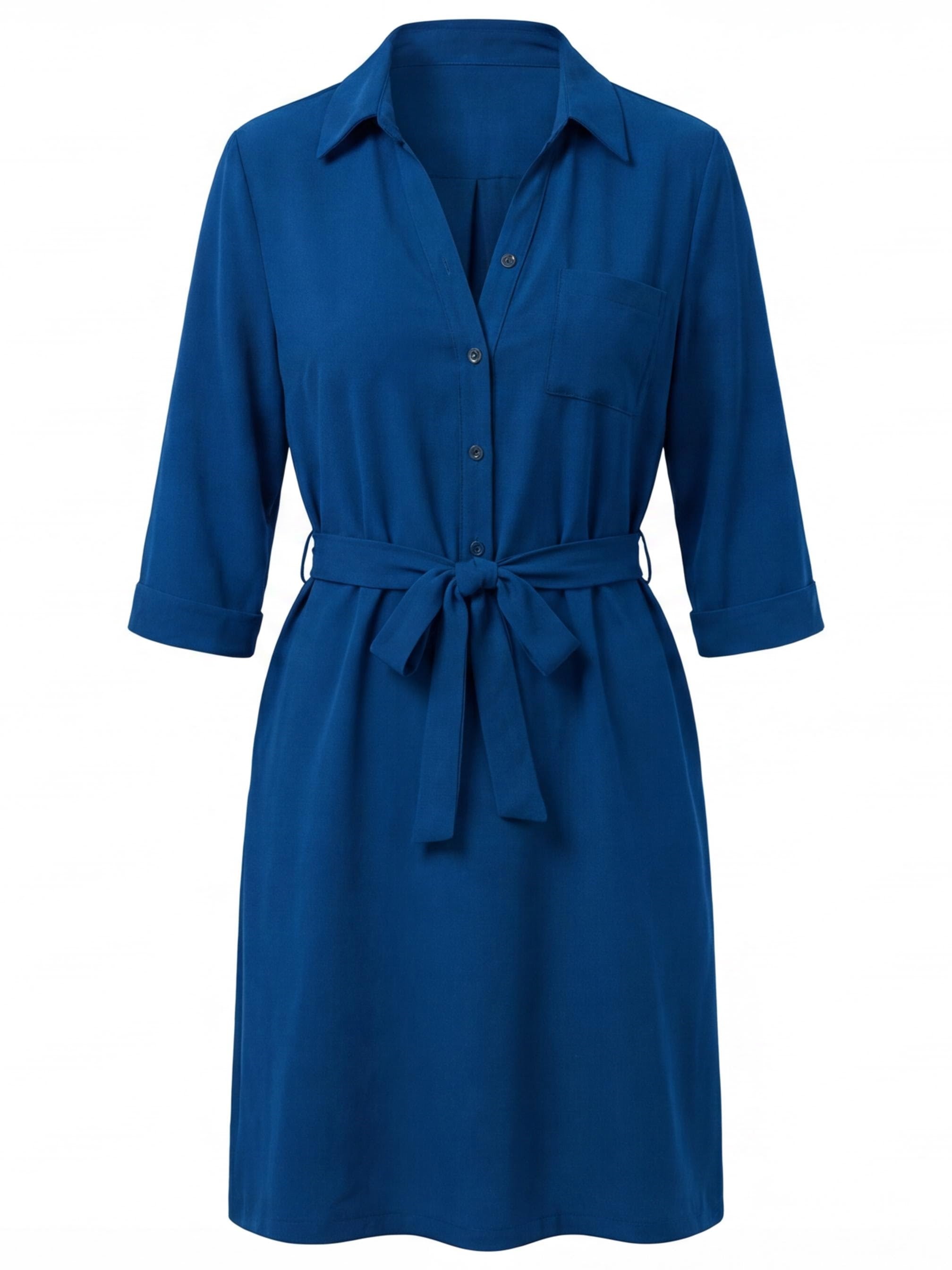 Damen Kleid – Lässiges Hemdblusenkleid für Tag und Abend
