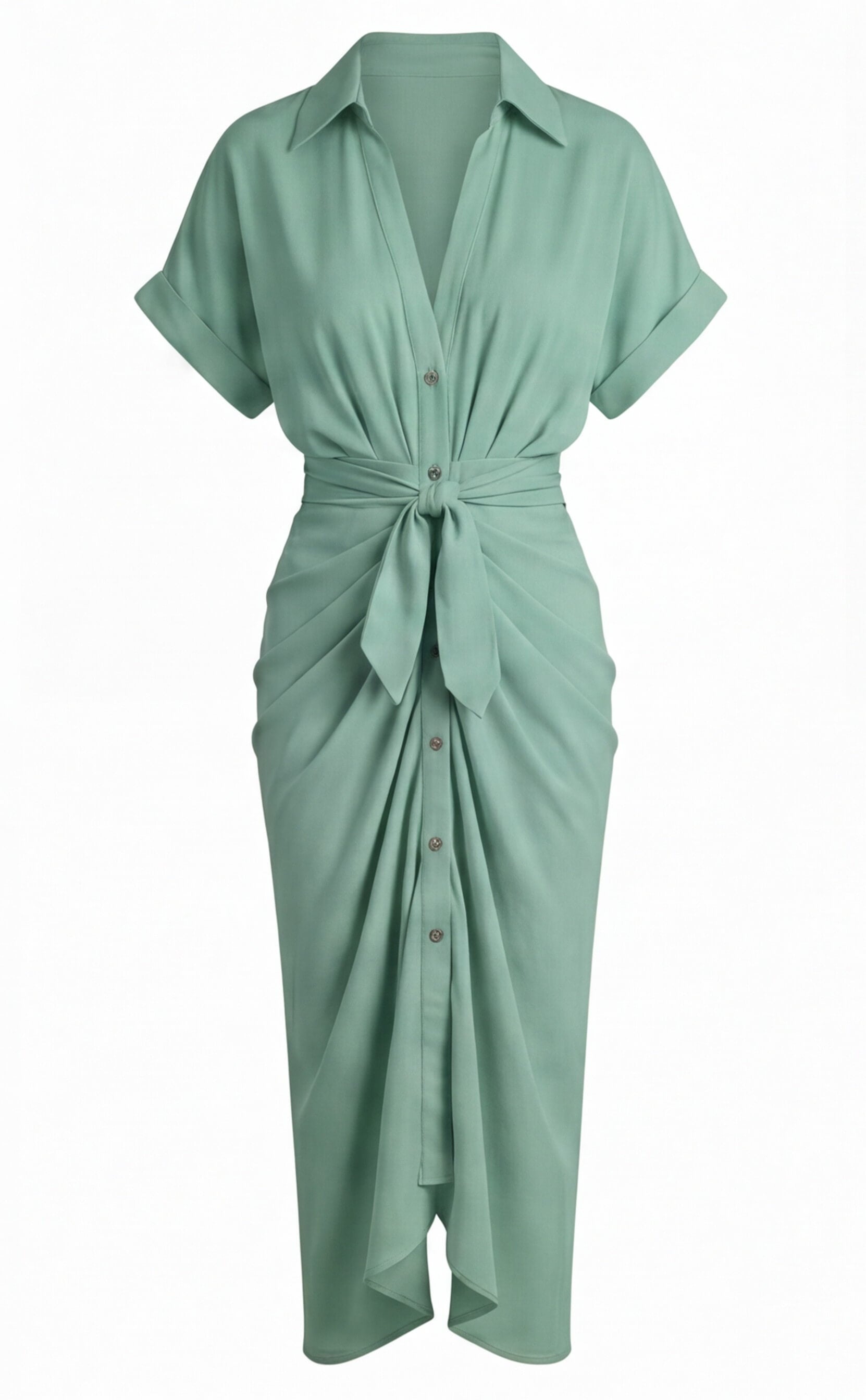 Vestido midi de verano para mujer con fruncido