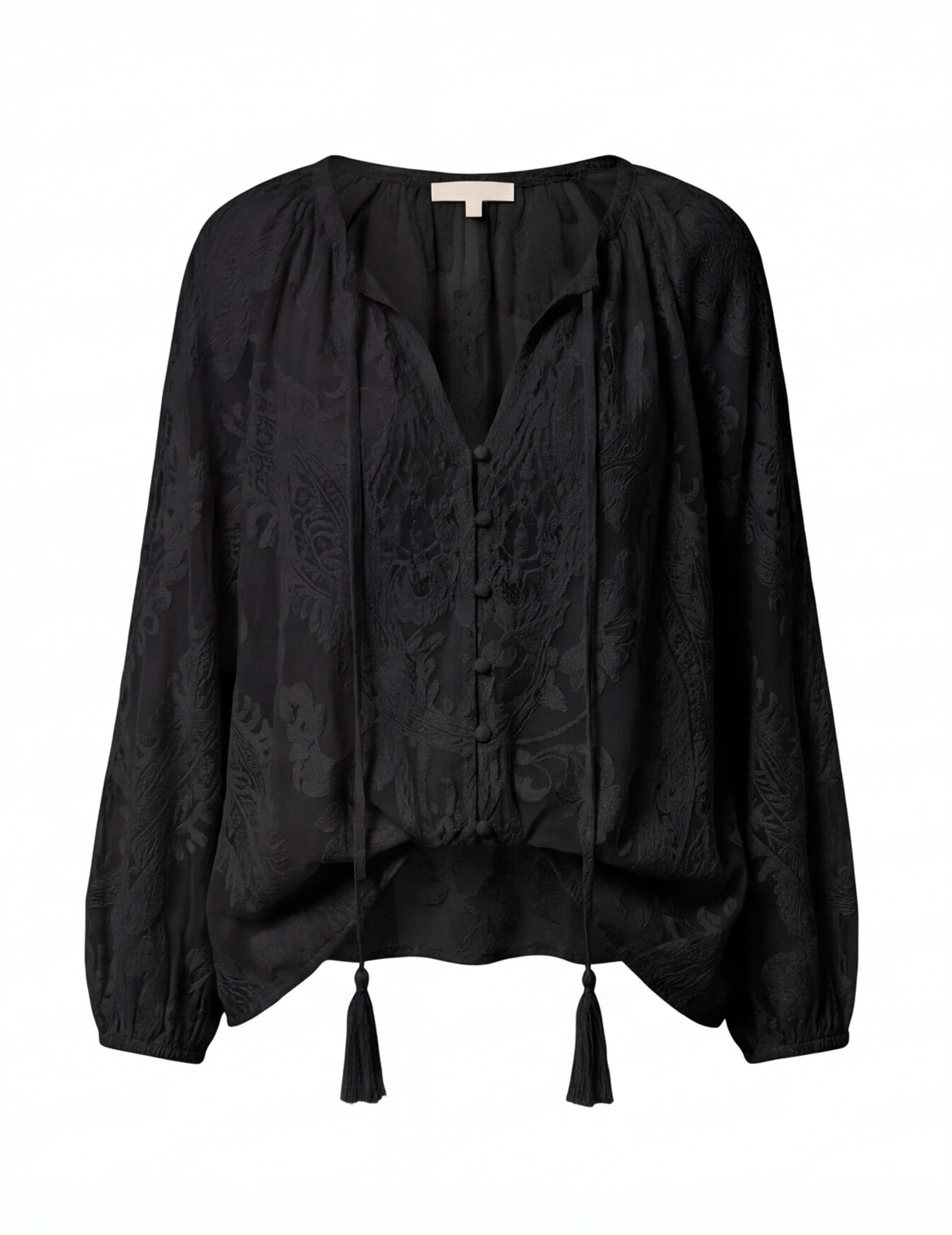 Boho Damenbluse mit Spitze und Schlitz-Ausschnitt – Leicht & Feminin