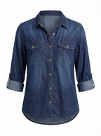 Damen Oversized Denim Hemd