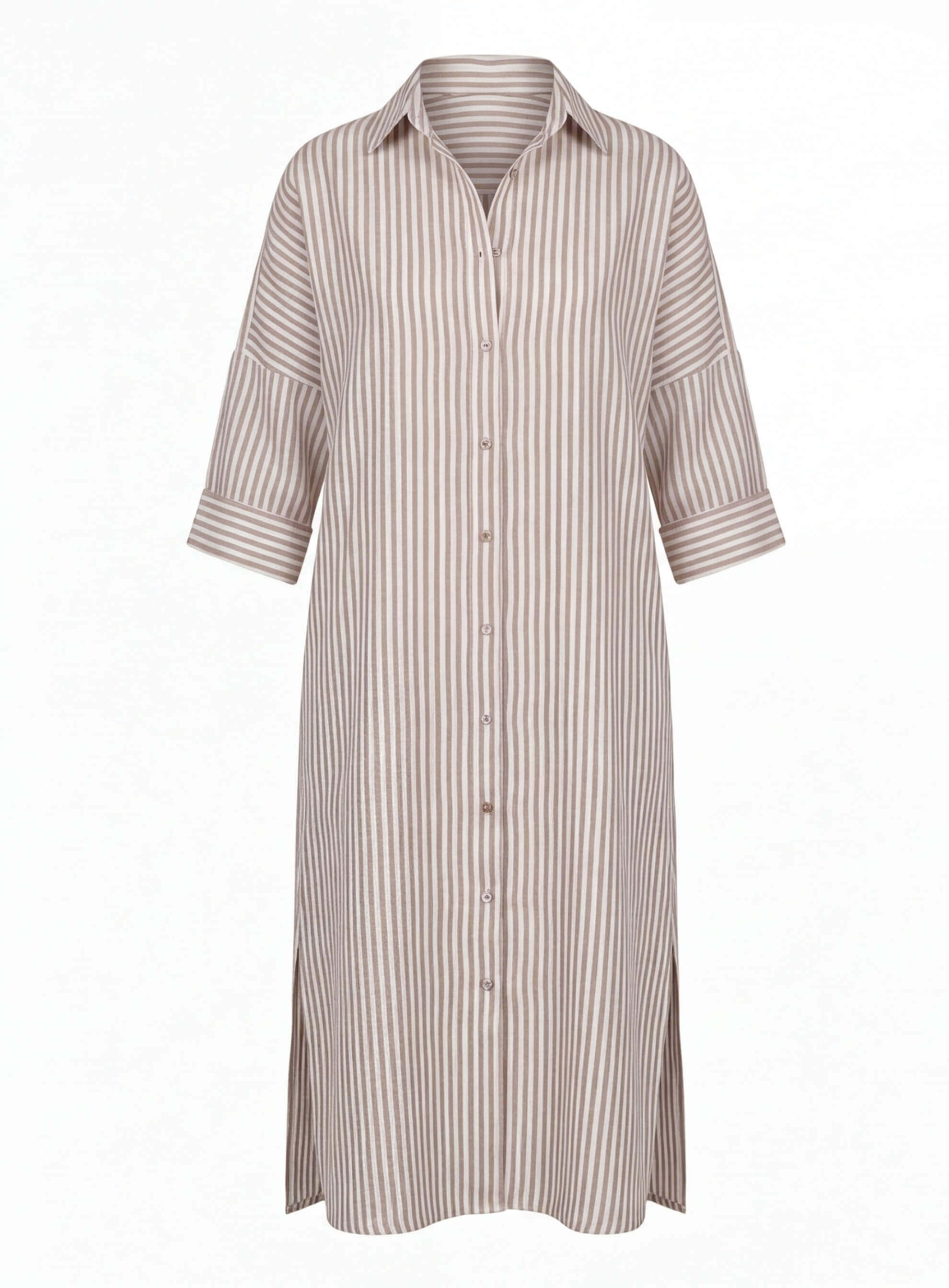 Gestreiftes Damen-Hemdblusenkleid – Leicht & Mühelos Elegant