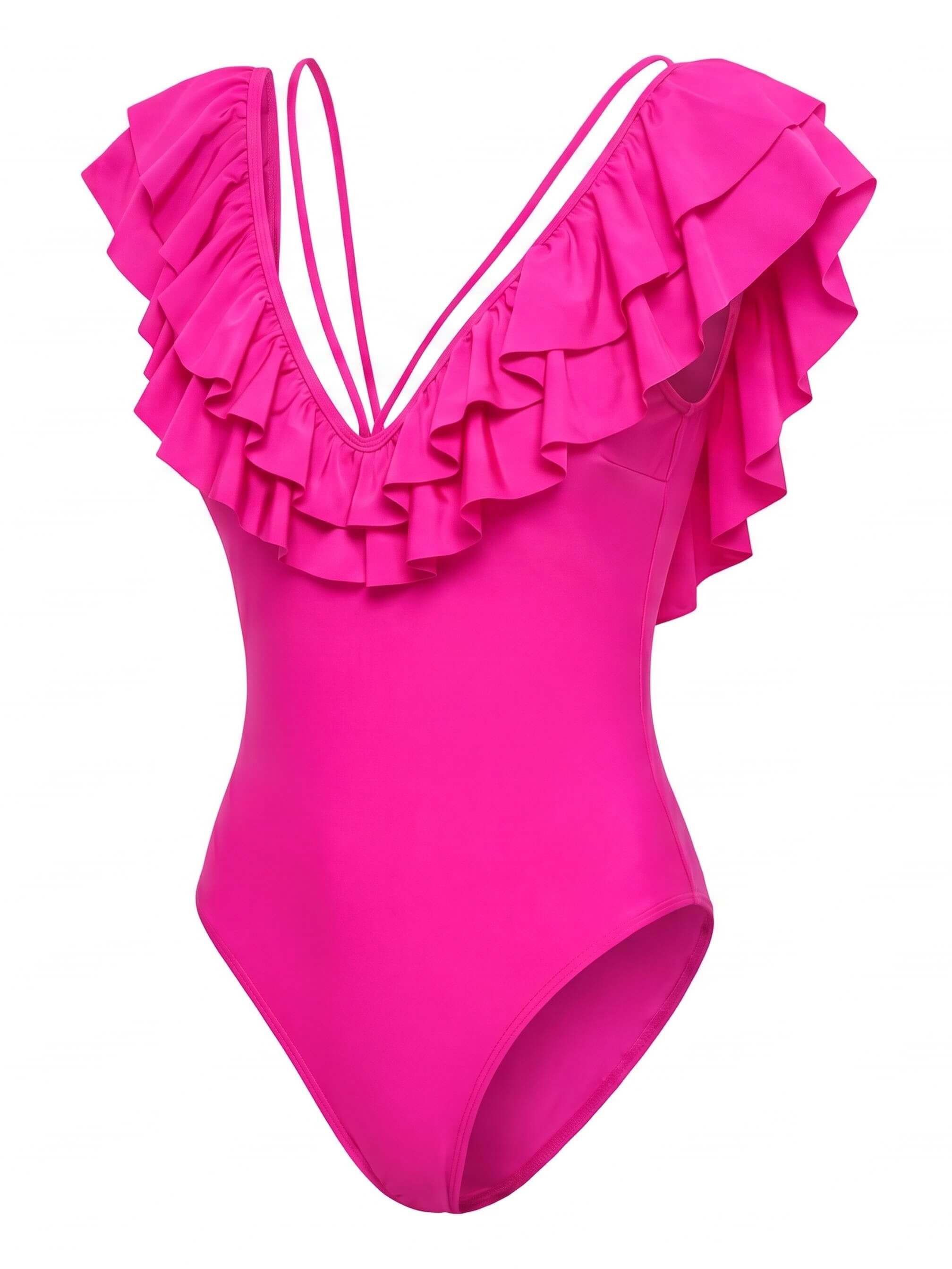 Damen-Badeanzug mit Off-Shoulder-Ausschnitt und Rüschen