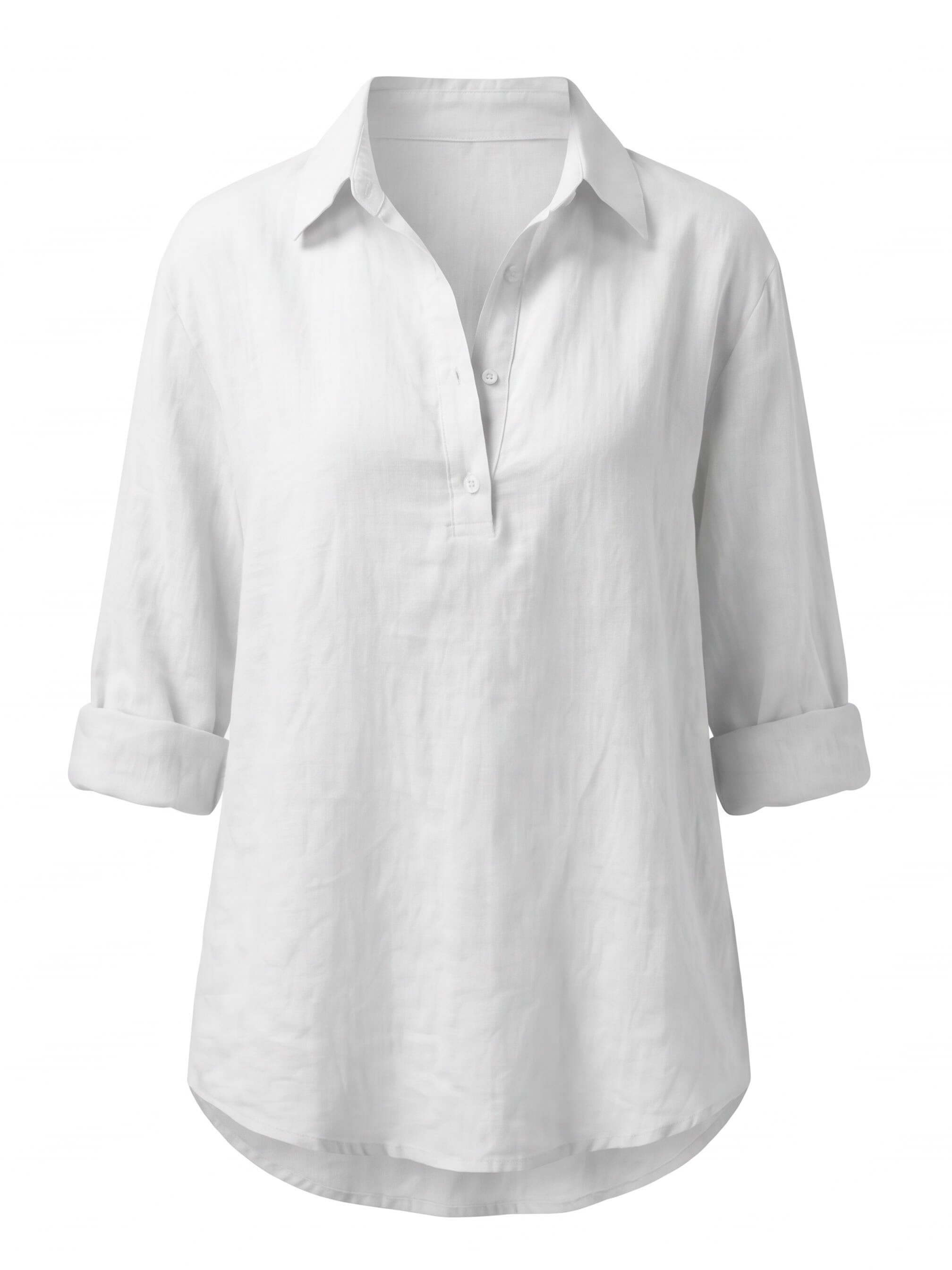 Damenbluse mit Kragen und Knopfdetails