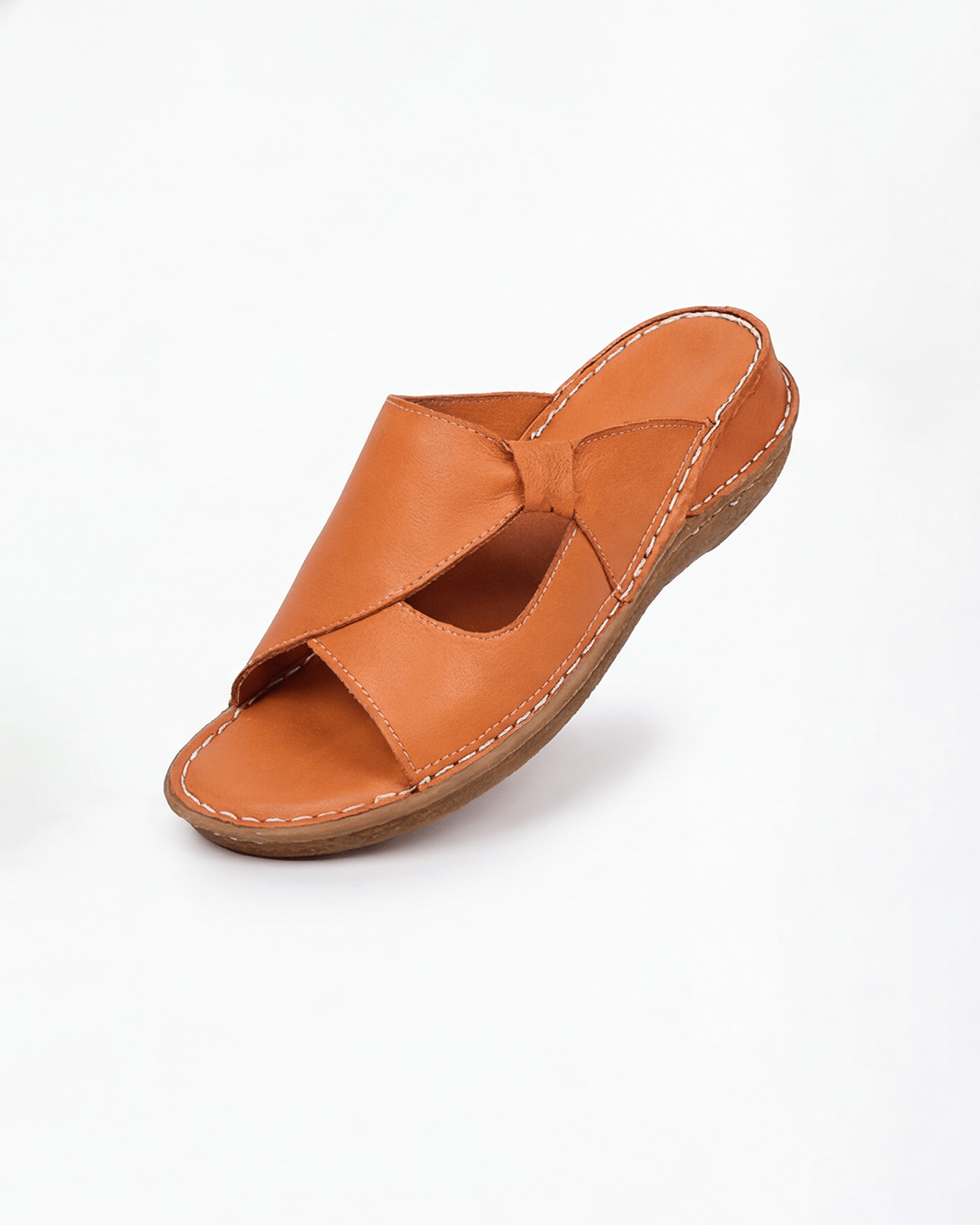 Damen Slide-Sandalen mit Kontrastnähten – Design mit Ausschnitten