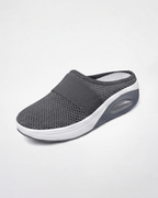 Damen Mule-Sneaker mit Stretchriemen – Slipper in Strickoptik