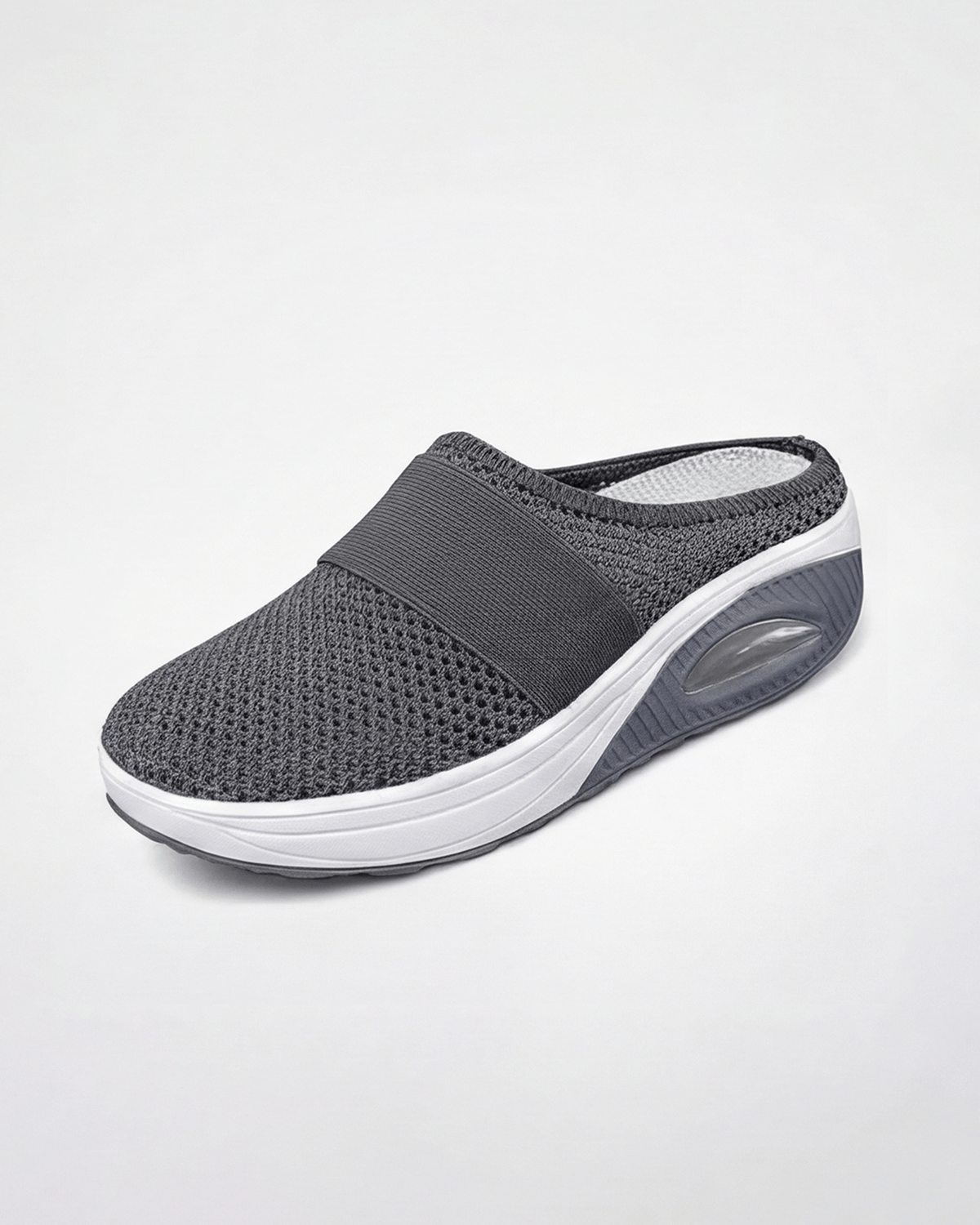 Damen Mule-Sneaker mit Stretchriemen – Slipper in Strickoptik