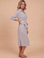 Gestreiftes Damen-Hemdblusenkleid – Leicht & Mühelos Elegant