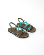 Damen Flache Sandalen – Geflochtene Riemen mit Schnürung