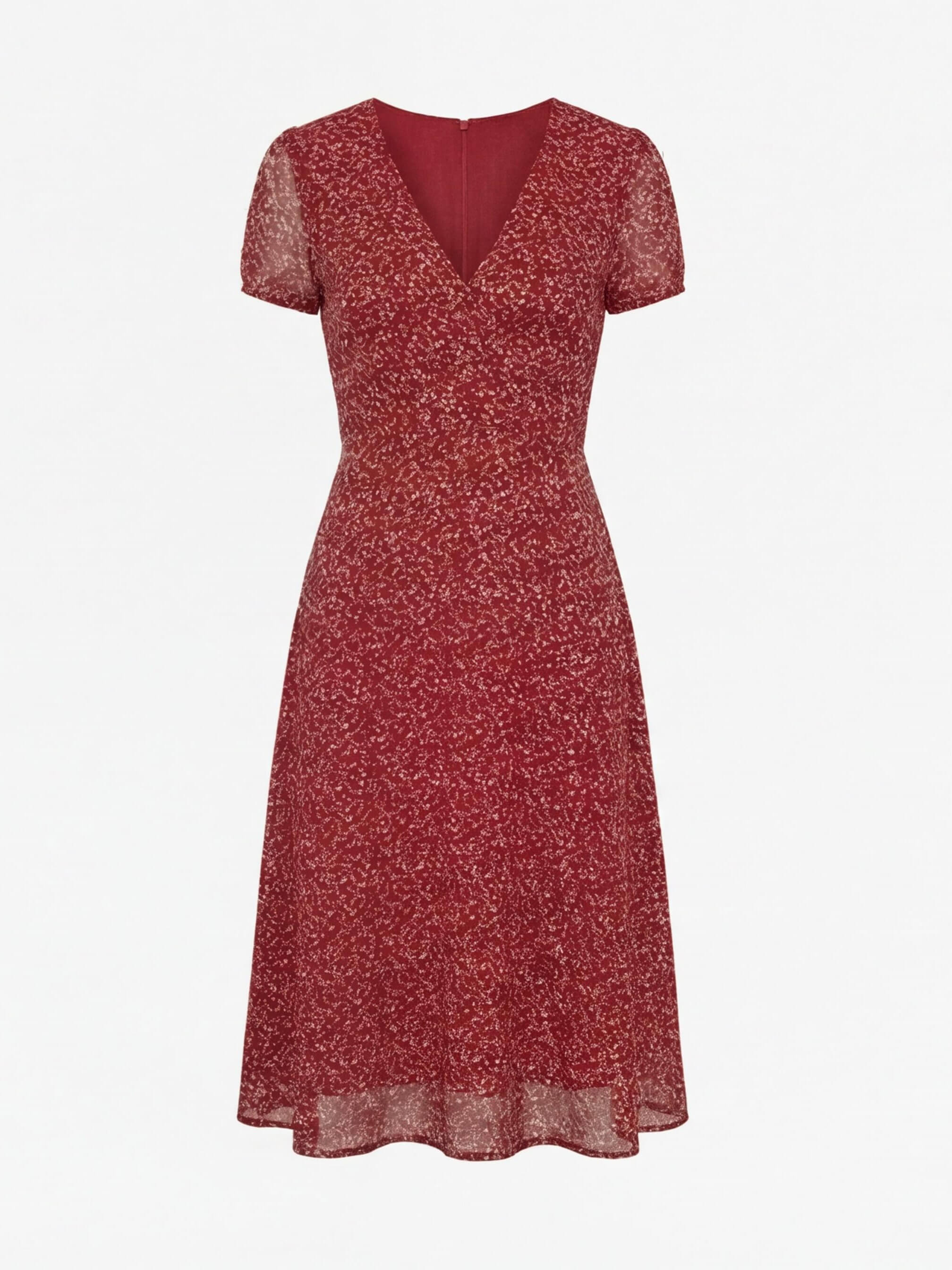 Damen A-Linien Kleid – Elegantes V-Ausschnitt Midi Kleid