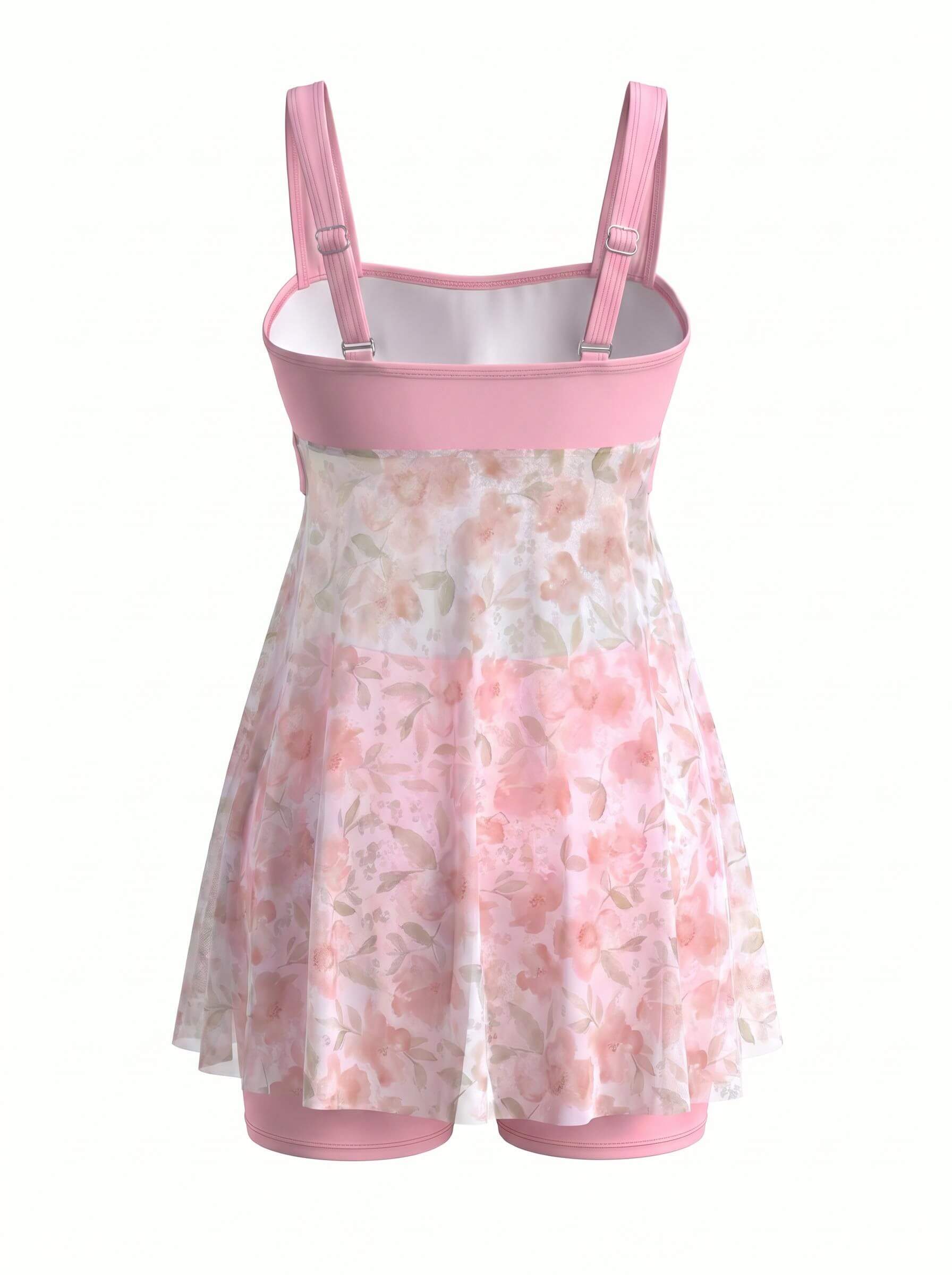 Damen-Badeanzug mit Blumenmuster und Bindegürtel